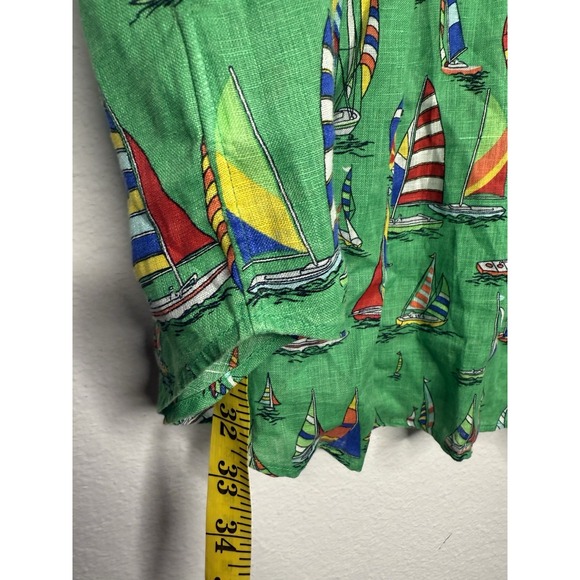 Polo Ralph Lauren Men Shirt 100% Linen Sail Boat Short Sleeve Button Up Size LT - Picture 8 of 9
